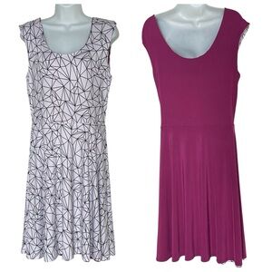 Betabrand Sleeveless Reversible Dress Women's Size Large Geometric Career